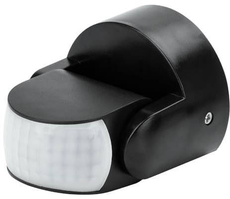 Sensore di Movimento AC220–240V PIR Rilevatore di Movimento Sensore da Parete Impermeabile Sensore a infrarossi Rotante a 180° Campo di Rilevamento 3-12 metri nero