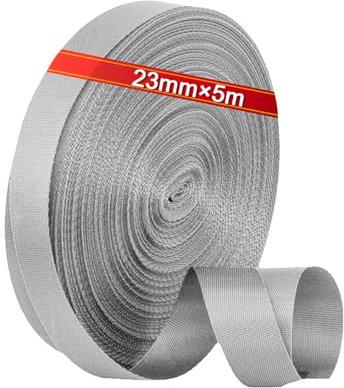 NICEIN Set di cinghie per tapparelle grigie – Accessori per tapparelle – Cinghia per tapparelle durevole e resistente agli strappi – Cinghia per tapparelle – Facile da sostituire (23 mm x 5 m grigio)