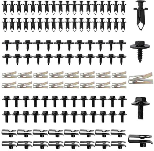 125PCS Universal Car Screws Kit - Engine Undertray Bolts, Fender Fasteners, Body Trim Clips, and Panel Clips for Wheel Arch Cover