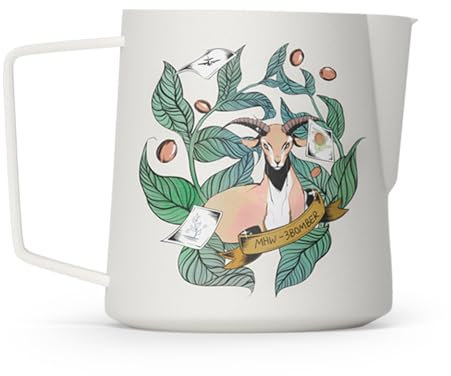 MHW-3BOMBER Brocca per latte in acciaio inox originale da 600 ml, professionale per barista, bricco per caffè espresso e latte art, con design Hawksbill, accessori barista, modello: P5544