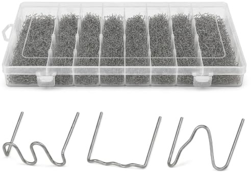 GisWell 1800 Stück Kunststoff Schweißgerät Staples,Stoßstangen-Reparatur Set,Plastik Schweißen Heiße Heftklammern,Edelstahl Hot Staples,für Die Reparatur von Auto Stoßstangenrissen