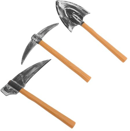 GLSTOY 3 Stück Zwergenkostüm Zubehör Mit Spitzhacke Mondsichel Und Schaufel Halloween Karneval Bühnenrequisiten Für Motto Partys