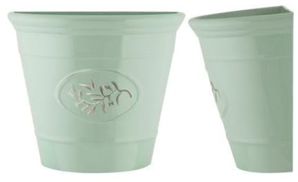 Fyne-Finds Plastic Classic Olive Planters, Saucers, Trough and Wall Plant Pot Long Lasting Flower Garden Indoor Outdoor Planter Cover Weather, Frost Proof (23cm Wall Planter)