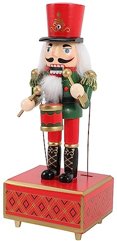 HOLIDYOYO Xmas Nutcracker Music Box Decorazione Natalizia Colorata Divertente Per Festival e Casa Adatta Per Uffici e Ristoranti Con Design Batterista