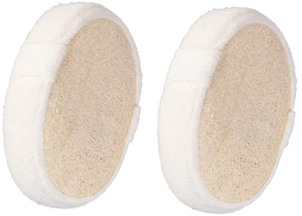 WRITWAA 2 Esponjas de Lufa Ovaladas Beige para Baño y Ducha Exfoliación Natural y Material Vegetal Amigable la Epidermis