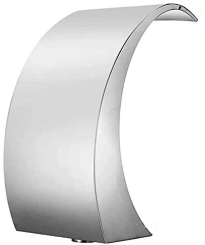 Fontana da esterno in acciaio inox, da parete, cascata e irrigatore, decorazione per piscine e terrazze