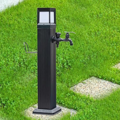 WNYAILLL Columna de Agua para jardín con Grifo, Fuente de Anticongelante Al Aire Libre, estación dispensadora de Agua para jardín, Columna Dispensadora de Agua(73.5 * 14cm/28.9 * 5.5in)