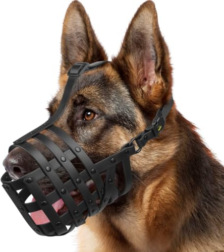 Mayerzon Weicher Korbmaulkorb für mittelgroße bis große Hunde, Beißschutz | Hecheln und Trinken erlauben, Training, Fellpflege, Tierarztbesuche, geeignet für Deutsche Schäferhunde und Labradore | M