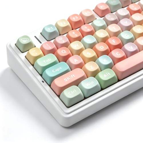MOA Keycap-PBT Keycaps, Cute Rainbow Key caps 134 Keys Round Keycap