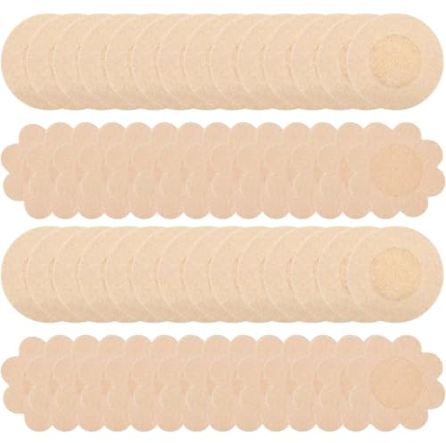 120 Pièces Protège-tétons Invisibles Auto-Adhésifs, Jetables pour Femmes, Nipple Cover Breast Petals Stickers, Sexy, Respirants Couvre Seins Mamelons, Coussinets, Cache Teton Femme(Ronde & Fleur)