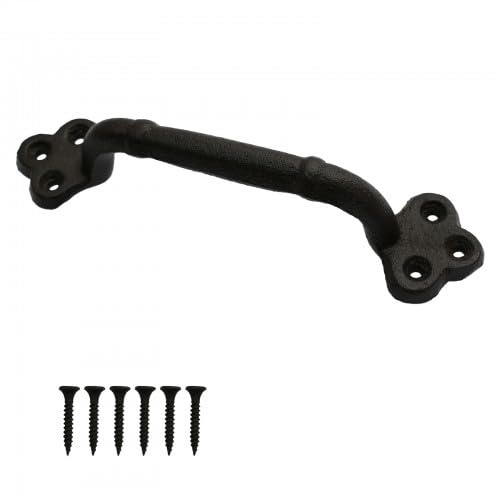 Kaiyzo Black Door Handles External, Cast Iron Handle, Door Pull Handle for Wooden Gates and Cabinets Black