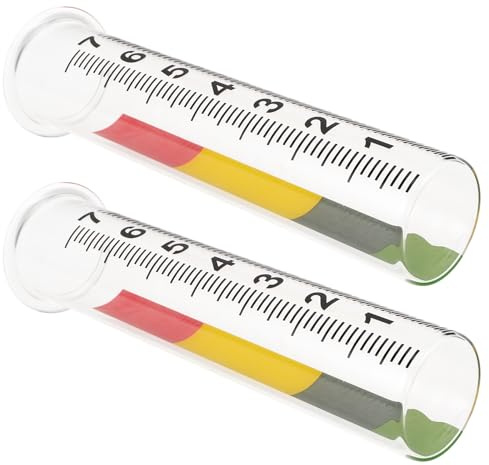 FONDOTIN 2 Stück Regenmesser aus Frostsicherem Glas 21cm mit Transparenter Skala für Garten Terrasse und Rasen Präzise Niederschlagsmessung im Außenbereich
