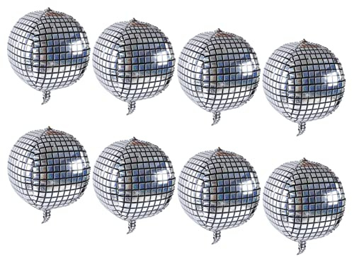 Cryfokt 4D Silverfolieballong Glänsande Spegelytor Aluminiumfolieballonger för Födelsedagsfester Juljubileum för Baltillbehör