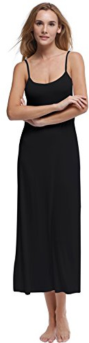 Papicutew Camicie da Notte Lunghe da Donna Senza Maniche, Nero, L