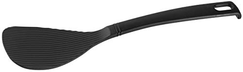 FACKELMANN Reislöffel Asia Line, Küchenhelfer aus Kunststoff, Löffel für beschichtete Töpfe und Pfannen (Farbe: Schwarz), Menge: 1 Stück, ca. 24,5cm