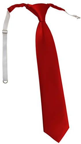 TigerTie Corbata infantil en monocolor, preatada con goma elástica, rojo tráfico, ca. Länge 37 cm (incl. Knoten)