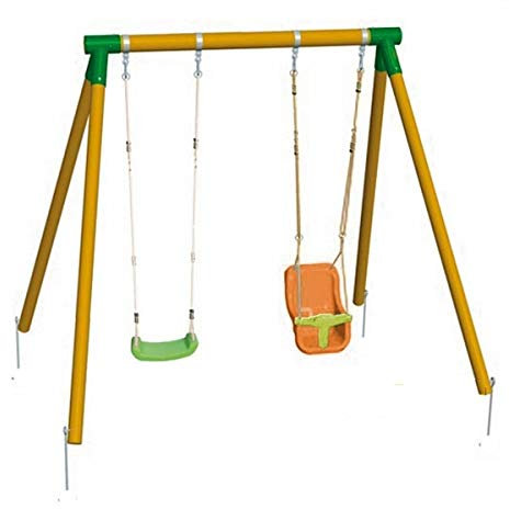 MASGAMES Balançoire en Bois Double Kibo avec siège bébé