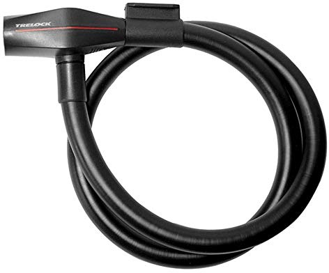 TRELOCK KS 415 110/15 + ZK 234 Kabelschloss mit Halterung – Länge 110 cm – Mit 2 Schlüsseln – Schwarz
