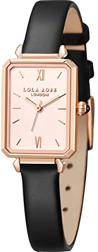 Lola Rose Damen Goldtone Armbanduhr mit Champagner-Zifferblatt - Ultradünne 7mm Quarzuhr mit 316L Edelstahl & Lederarmband für schmale Handgelenke (22mm, 30m wassergeschützt inkl. Geschenkbox)