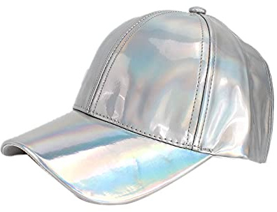 LABANCA Glitter paljetter basebollkeps justerbar nätkeps för kvinnor och flickor, silver, M-L