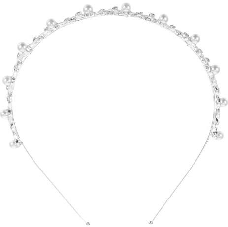FOMIYES Braut Haarreif Silber mit Perlen & Kristallen - Blatt-Design Tiara im Griechischen Stil | Eleganter Haarschmuck für Hochzeit, Kommunion & Party - Handgefertigtes Diadem für Damen & Mädchen