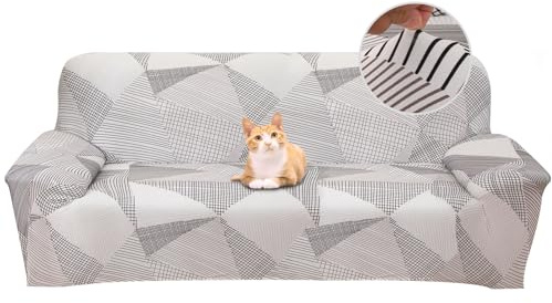 Jaotto Sofabezug 3 Sitzer Elastischer Stretch Spandex Sofa Überwürfe Sofahusse Antirutsch Waschbar Sofaschoner Couchbezug für Sofa mit Armlehne,Verflechten