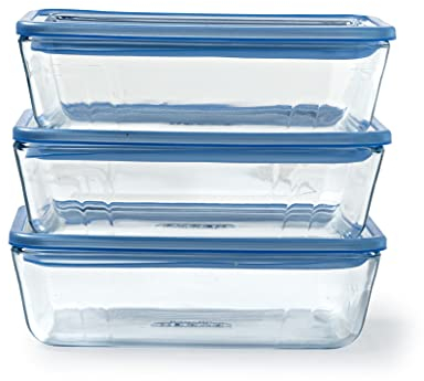 Pyrex Zero Plastic - Set of 3 food storage boxes