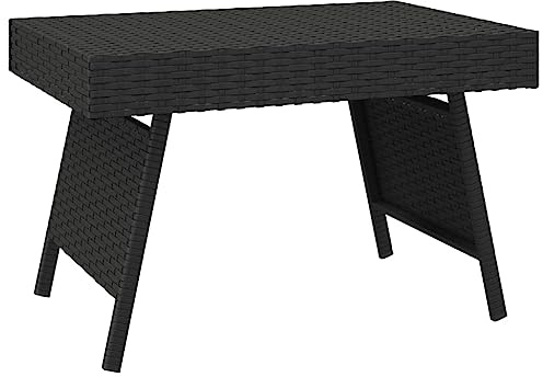 vidaXL Beistelltisch Klappbar Schwarz 60x40x38 cm Poly Rattan
