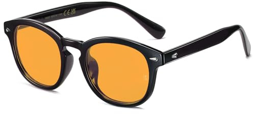 SHEEN KELLY Polarizzati Occhiali da sole Rotondi Retrò Uomo Donna–Lenti Colorate + Leggero TR90 Montatura Vintage 80s 90s Sunglasses