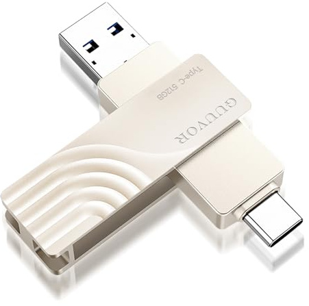 GUUVOR 512 Go Double clé USB C, Type C 3.1 et USB 3.2 Clé USB, clé USB C 2 en 1 OTG Pendrive USB C Memory Stick pour Huawei/Samsung/Type C Android/Mac Pro/PC