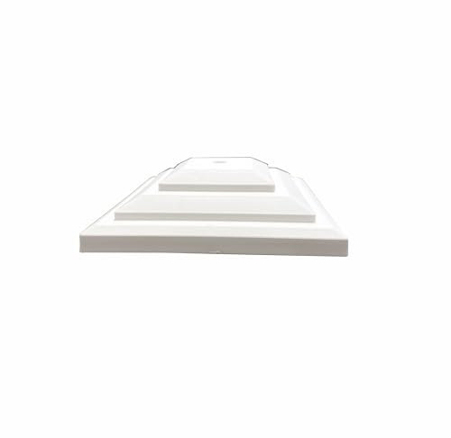 Pack of 10 White Plastic Fence Posts Caps for a 4 (100mm), Fence Post. UK Made, Rot Proof. (GT0049). Free UK Postage