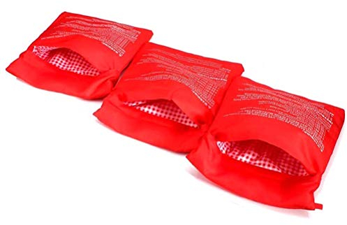 BFYDOAA 3Pack Mikrovågspotatispåse Återanvändbar Bakad Potatispåse Potatismatlagningspåsar - Bara på 4 Minuter(Blandad färg)