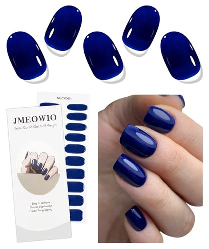 JMEOWIO Blau Nagelfolie UV Härtend Gel Nagel Strip Sticker
