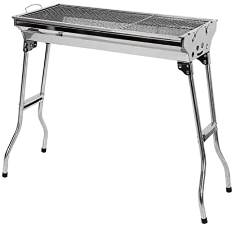 TOTIKI Holzkohlegrill Tragbarer Edelstahl-Barbecue-Grill Für Faltbare Holzkohle-BBQ-Grill-Grill-Werkzeuge Im Freien BBQ Grill