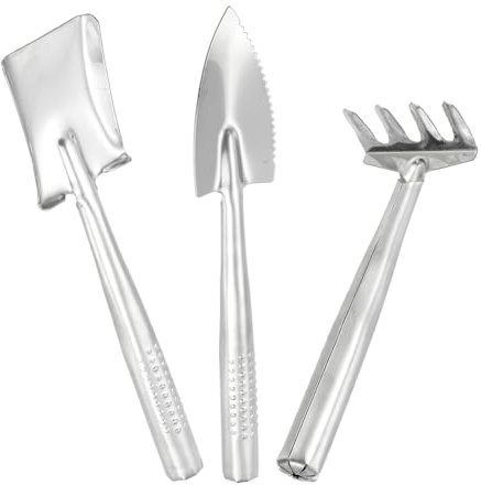 PATIKIL Mini Garden Plant Tool Set, 3 Pack Stainless Steel Trowel Shovel Succulent Gardening Hand Tools for Seedlings Bonsai Herbs Planting