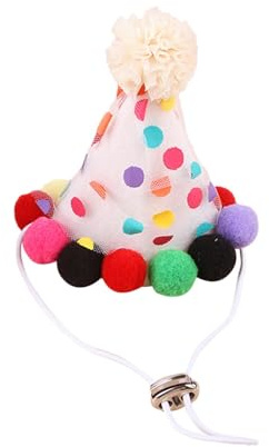 Katzen-Partyhut, Partyhut, Hunde-Stirnband, Bunte Spitze mit Punkten für Haustiere, verstellbare dekorative Kopfbedeckung für Tiere d