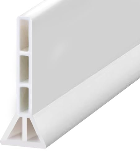 Wet Room Floor Barrier, Shower Threshold Water Barrier, Shower Screen Seal, Wet Room Shower Screen, Shower Seal Strip, Water Stopper Strip for Sink Bathtub Countertop (2m, 9.6cm*3.3cm)