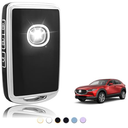 TOOMUME Funda Llave Coche para Mazda 3 2 6 CX-30 CX-60 CX-5 CX-3 MX-30 MX-5 | Silicona Suave, Antigolpes, Anticaídas, Antiarañazos, Carcasa Protectora Llave para CX-80 CX-9 Axela Demio Atenza, 2 Botones