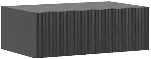 Selsey Hängande sängbord med lamelllåda 50 x 17 cm nattduksbord Portland svart Nolie