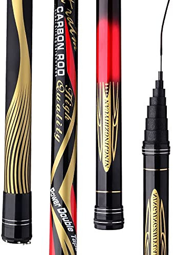YNZUNMY Angelrute,Teleskopruten,Hand-Angelrute Teleskophohe Hohe Carbon Ultra Light Super Hard Pole 8m 9m 10m 11m 12m 13m 14m 15m 16m Langer Abschnitt Angelrute(11m)