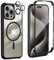 Leedia Case Compatible con Magsafe Funda iPhone 15 Pro + 2 Protectores de Cámara 360 Grados Antigolpes con Protector de Pantalla Integrado Vidrio Templado Completa Carcasa para iPhone 15 Pro Negro