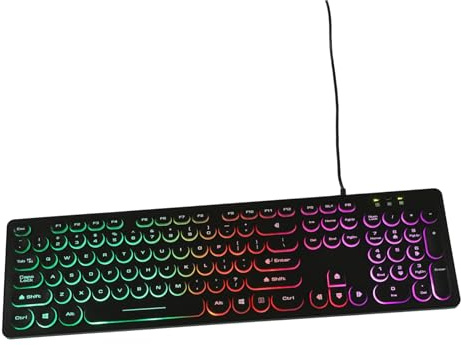 jojofuny 1pièce Clavier USB Filaire Ultra-Mince à avec Rétroéclairage Clavier Silencieux pour Pc Et Ordinateur Portable Design Ergonomique Et Compact pour Bureau