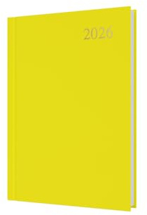 Collins - Essential - 2026 12 Month Calendar Year Planner, Day-To-Page Diary, A5 Hard Cover - Yellow (ESSA51.45-26)