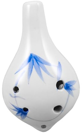 HEMOTON Sechs Loch Ocarina Instrument aus Keramik Tragbare Flöte C für Anfänger Leichtes Windinstrument für Musik Unterwegs Einfache Handhabung und Einzigartiges Mundstückdesign