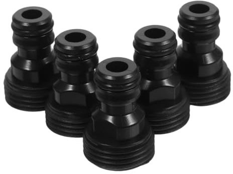 Gatuida Adaptador de Grifo para Manguera de Agua de Conexión Rápida 5 Piezas Negro para Jardín y Lavadora, Resistente a Impacto y Desgaste, para Equipos de Riego y Limpieza Doméstica