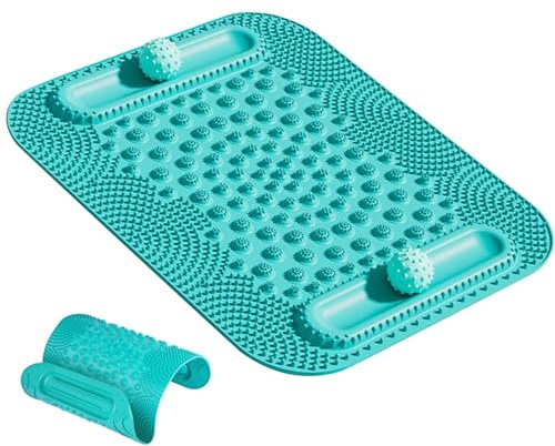Yhsioaklo Tapis de massage pieds, tapis portable points de pression pieds | coussinet multi-zone avec doubles guides sphères stimulateur jambes pour hommes femmes relaxation musculaire maison