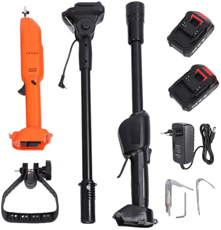 DriKou Désherbeur électrique sans Fil, alimenté par Batterie 21 V, Machine de désherbage Portable avec 4 Dents et tête à 7 Dents pour pelouse, Cour, Jardin