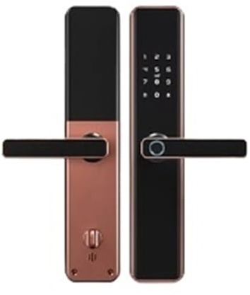 Tuya Zigbee Door Locks Voice Control Biometric Fingerprint Smart Entry Home Handle App Intelligent Lock Easy Installation(Red 240 30 6068)