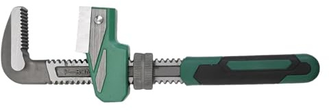 Pipe Clamp Right Angle Wrench with Large Opening F Type Throat Pliers for High Carbon Steel Material 24-Tooth Strong Torque and Adjustable Grip for Valve Fittings and Round Water Pipes
