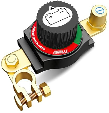 1 Stück Batterietrennschalter for den oberen Pol, 12 V/48 V, Abschaltkit for Auto, Wohnmobil, Boot, LKW, ATV, Montage am Pluspol(For Positive 17-19mm)